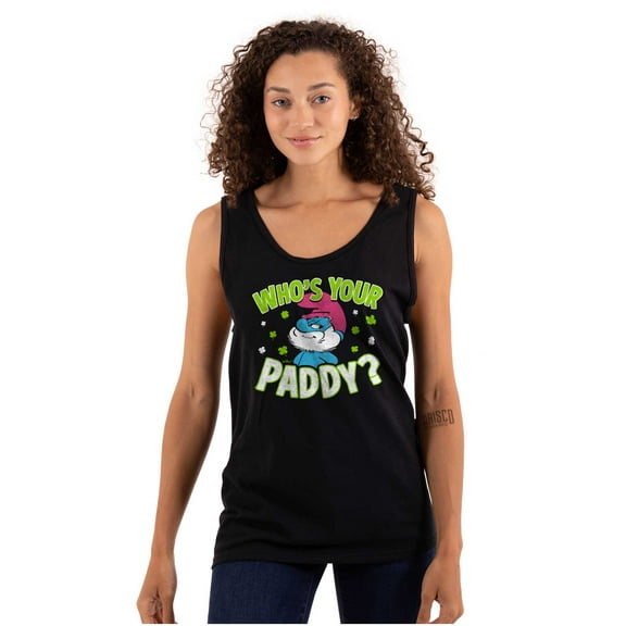 Funny Papa Smurf Who's Your Paddy Tank Top T Shirts Men Women Brisco Brands S