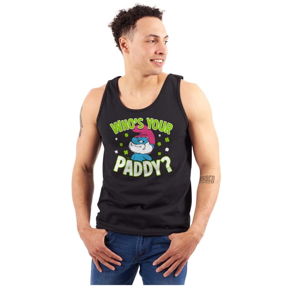 Funny Papa Smurf Who's Your Paddy Unisex Plus Size Tank Top Brisco Brands 2X