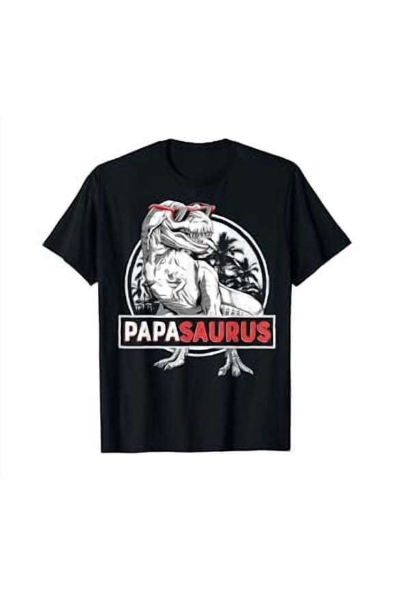 Funny Papasaurus T Rex Dinosaur T-Shirt for Dad Papa Saurus Gift