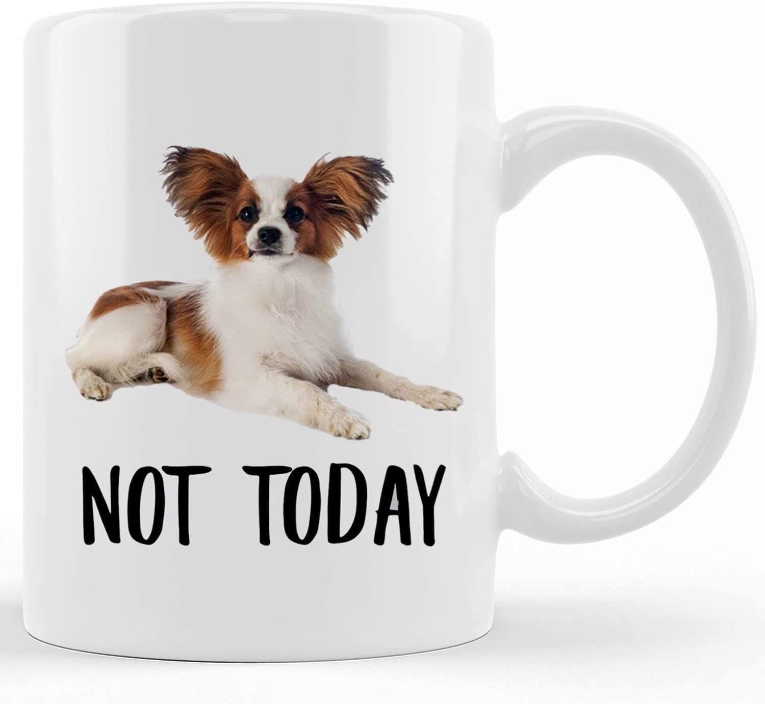 Funny Papillon Dog White Apricot Not Today Dog Mug Lazy Gift For Women Dogs Mom Coffee Mug 11oz Mother s Day Gifts For Mom From Son Kids Gift For Mom Funny Mom Mug