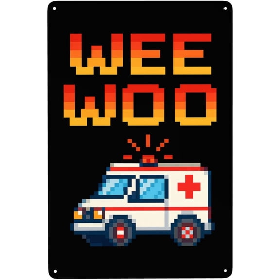 Funny Paramedic Ambulance Metal Tin Sign Wall Art, 8x12 Inch, For Home Bar Living Room Decoration