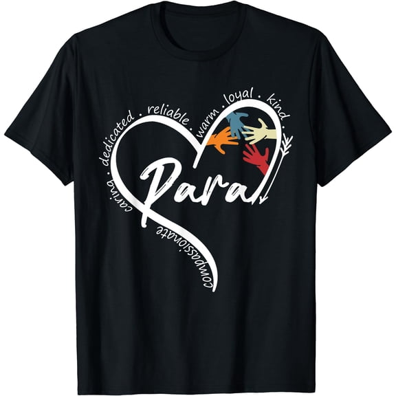 Funny Paraprofessional Graphic Tees Tops Back To School Art T-Shirt Black 3X-Large