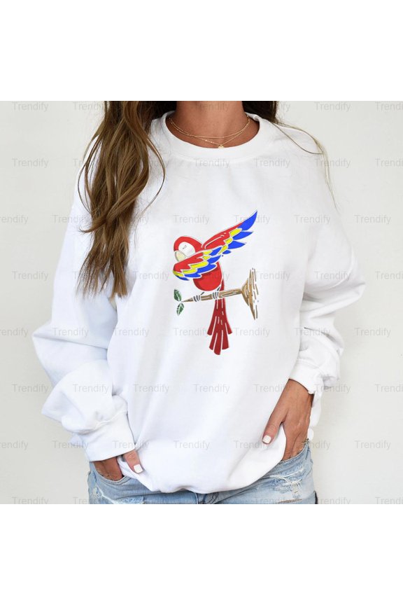 Funny Parrot Dabbing Dog Dab Dance Move Graphic Unisex Sweatshirt M392061, Up to Size 5XL