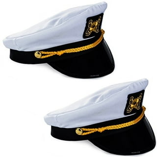 Funny Party Hats Yacht Captain Hat – Sailor Cap, Skipper Hat, Navy Marine  Hat - Costume Accessories (Captain Hat)