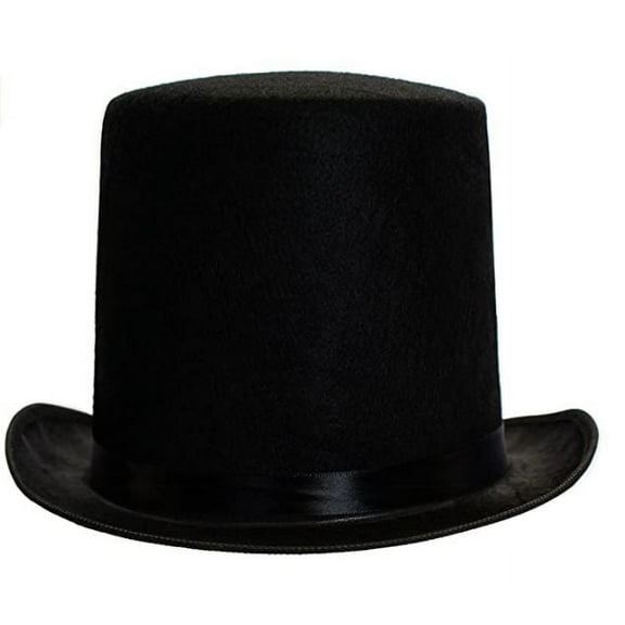 Funny Party Hats Dress Up Victorian Style Top Hat for Adults, Unisex Costume Hat, Formal Top Hat, Black, 7", One Size fits Most