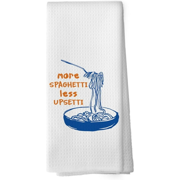 Funny Pasta Gifts Kitchen Towels - Cooking Dish Towels Gifts for Chef, Baking Kitchen Gifts, Humorous Sarcastic Decorative Absorbent Dishcloths Hand Towels for Kitchen Decor 18x26 Inches