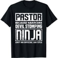 thumbnail image 1 of Funny Pastor Devil Stomping Ninja Minister Clergy Pastor T-Shirt, 1 of 3