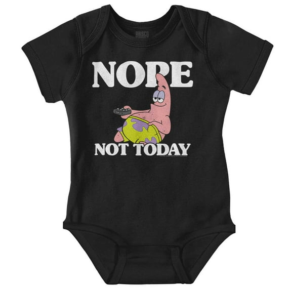 Funny Patrick Cartoon Nope Not Today Romper Boys or Girls Infant Baby Brisco Brands 12M