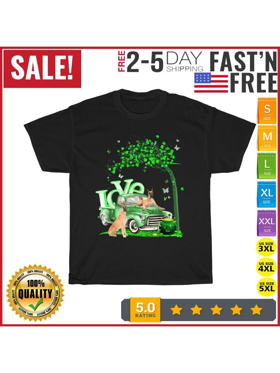 Funny Patrick's Day Pickup Truck Great Dane Vintage T Shirt Men Women Fashion