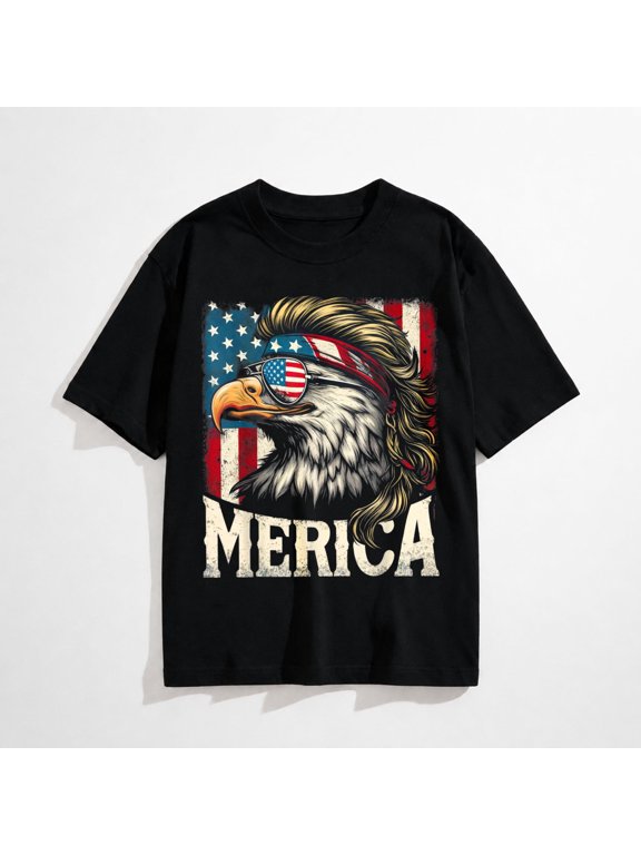 Funny Patriotic 4th of July Patriotic Funny Eagle July 4th USA Merica T-Shirt