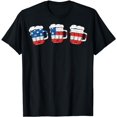 thumbnail image 1 of Funny Patriotic American Flag Beer Froth T-Shirt T-Shirt, 1 of 5