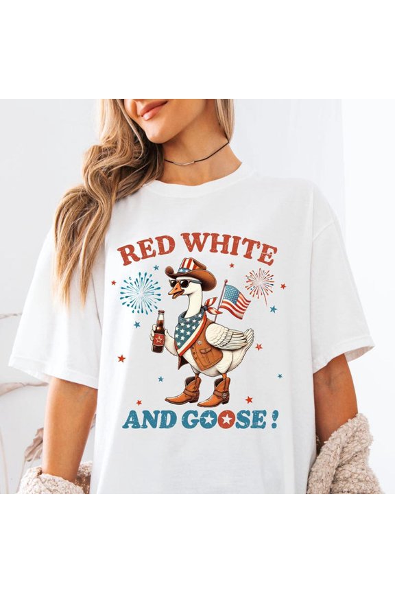 Funny Patriotic Goose Shirt USA Independence Day T-EE (C-omfort Colors)