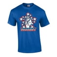 thumbnail image 1 of Funny Patriotic Honest Abe Graphic Short Sleeve T-Shirt-Royal-XXL, 1 of 4