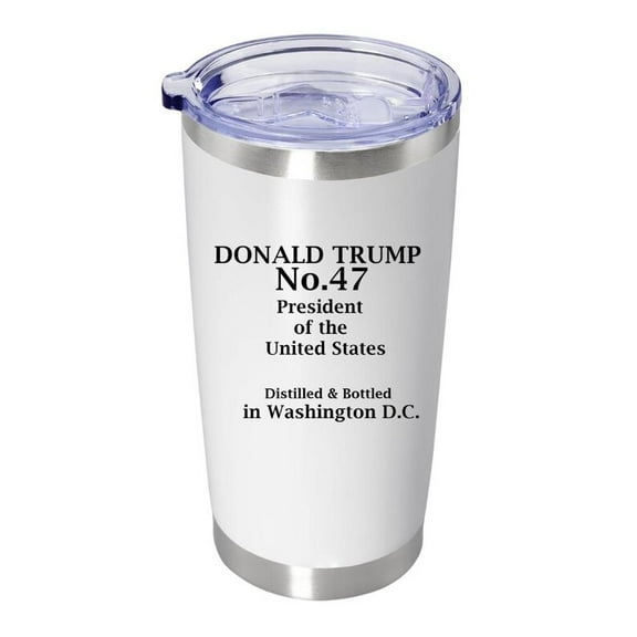 Funny Patriotic Insulated Tumblers Donald Trump Gifts Mug Trump 2024 Take America Back - with Lid & Straw 20 oz Stainless Steel Cups Travel Coffee Mug - White
