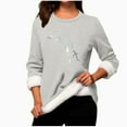 thumbnail image 1 of Funny Pattern Pullover Sweater Blouses for Womens Fleece Thermal Long Sleeve Tops Lounge Warm Pullover Sweater Blouses Spring Outfits 2025 Pullover Fall Winter Clothes, 1 of 3