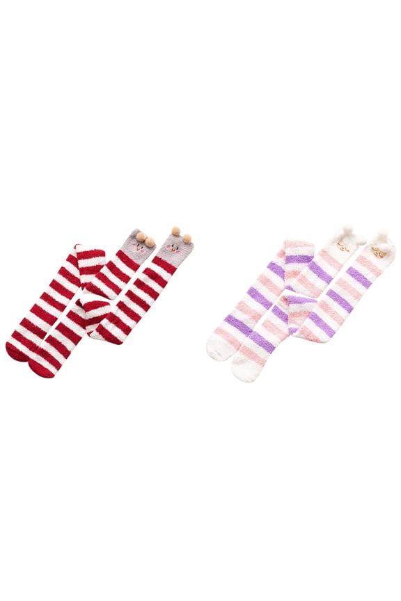 Funny Pattern Socks Women's Knee High Socks Thick Knitted Over The Knee Socks Fall Winter Warm Socks Boot Socks Socks Womwn Coral Socks Over The Knee Thicken Warm Sleeping Towel Striped Socks