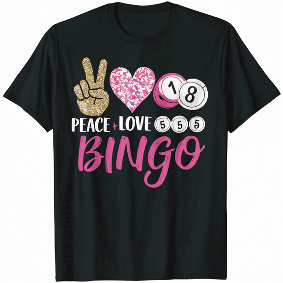 Funny Peace Love Bingo Night T-Shirt Unisex Men Women Game