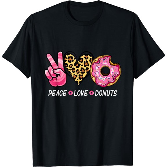 Funny Peace Love Donuts Men Women Doughnut Lover Clothing T-Shirt