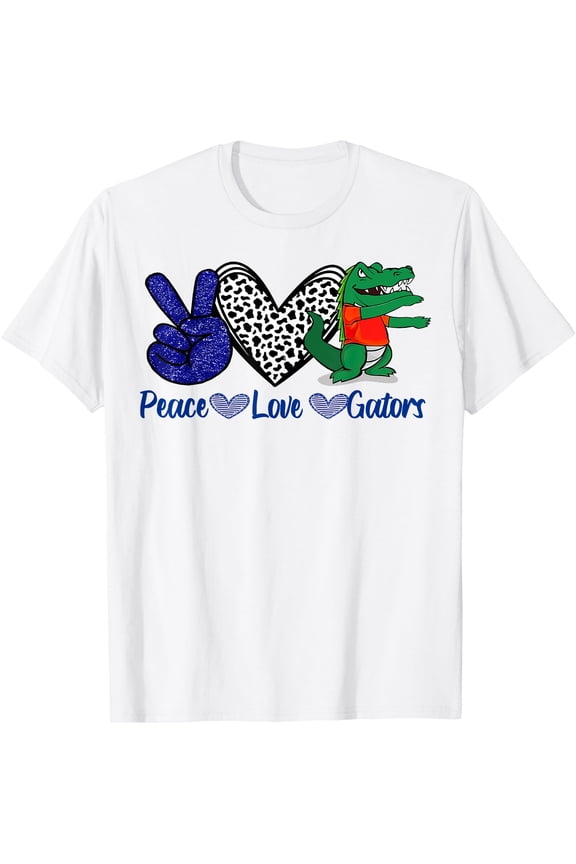 Funny Peace Love Gator. Cute Costume Animal Lover Alligator T-Shirt