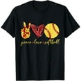 thumbnail image 1 of Funny Peace Love Softball Gift T-Shirt, 1 of 3