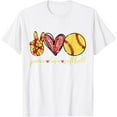 thumbnail image 1 of Funny Peace Love Softball Gift T-Shirt, 1 of 2