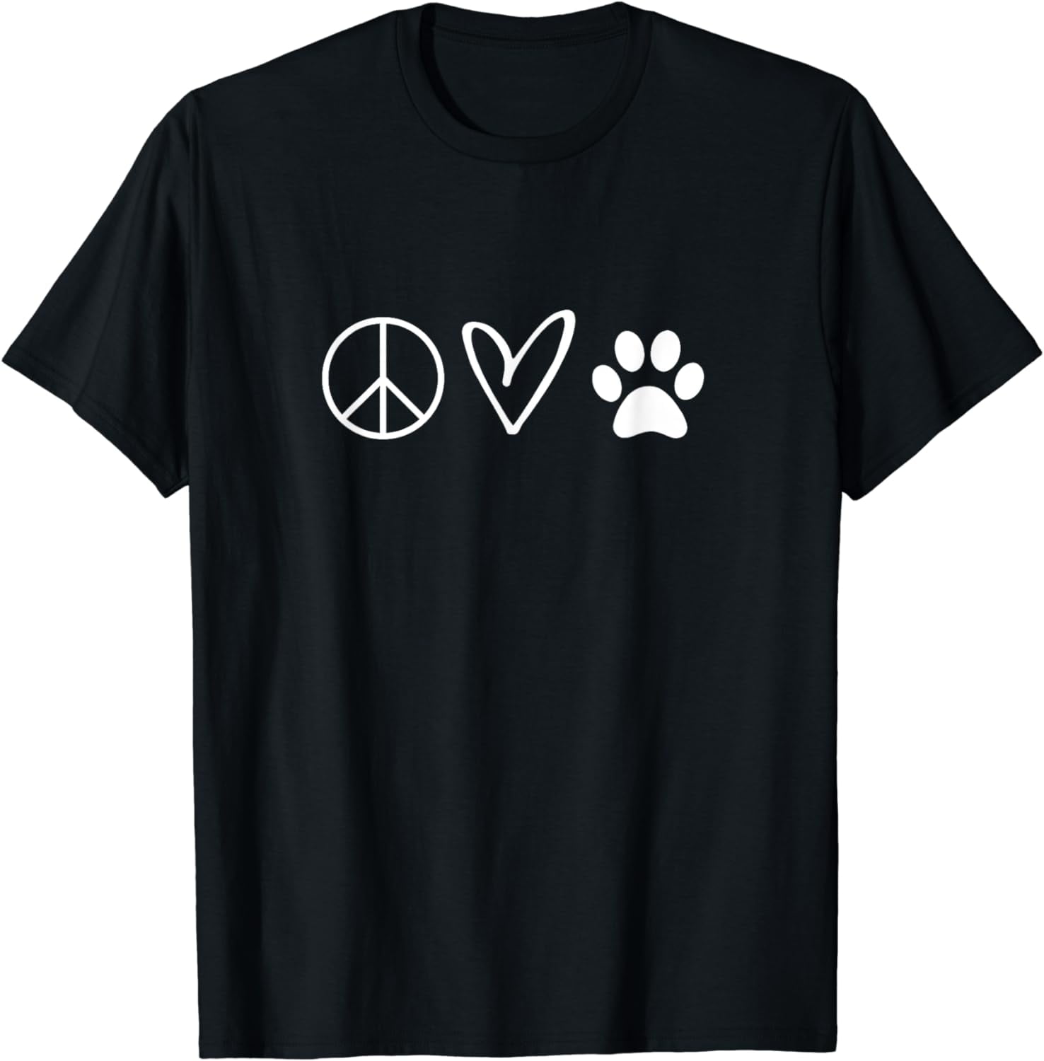 Funny, Peace Sign Heart Paw Print Tshirts. Sarcastic Joke