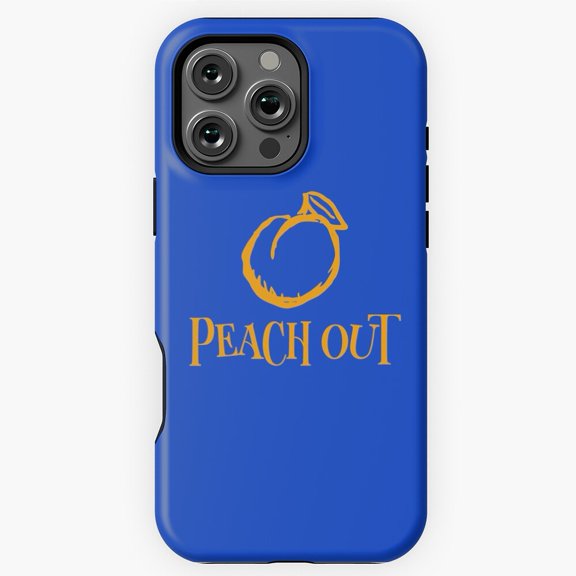 Funny Peach Out Fruit Pun Graphic Phone Case for iPhone 16 15 14 13 12 11 Pro Max