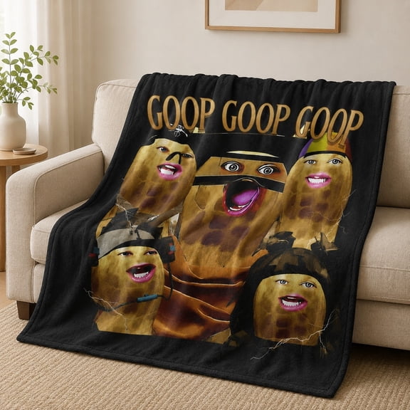 Funny Peanut Meme Fleece Blanket, 280 GSM Polyester Throw