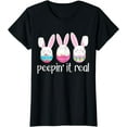 thumbnail image 1 of Funny Peepin' It Real Easter Bunny Happy Egg Hunt T-Shirt, 1 of 3