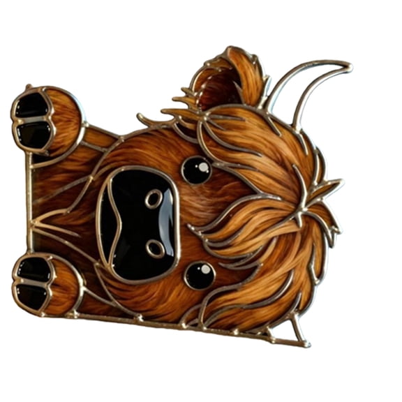 Funny Peeping Highlands Cow Window Decorations,Christmas Ornament for Shelf