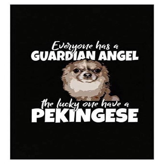 Pekingese Guardian Angel Dog Humor Poster - Wall Decor for Pet Lovers Gift