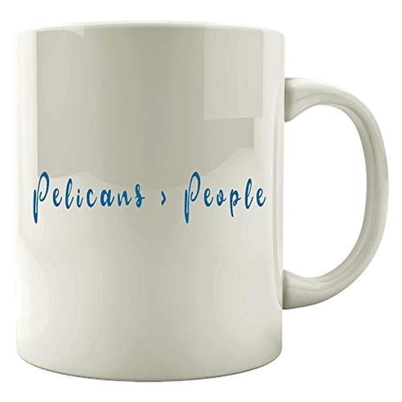 Funny Pelican 11 oz Coffee Mug - Pelicans Over People White Ceramic Gift