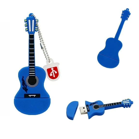 Funny Pen Drive - Guitar Thumb Drive - Guitar Flash Drive - Guitar USB Drive(16 GB, Azure Guitar)