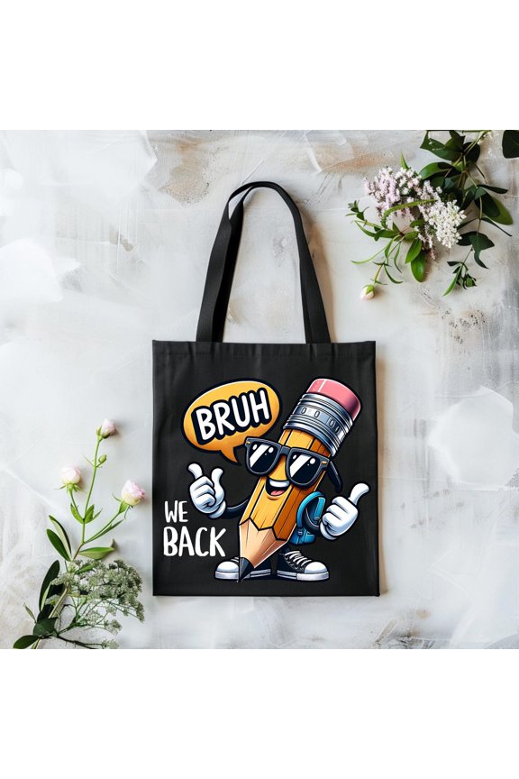 Funny Pencil Design Tote Bag, Back To School Student Teacher Gift