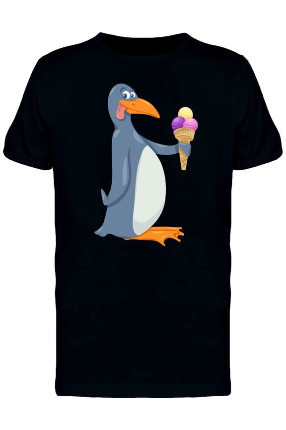Funny Penguin And Ice Cream Cone Tee Men's -Image by Shutterstock