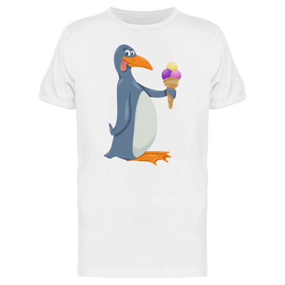 Funny Penguin And Ice Cream Cone Tee Men's -Image by Shutterstock