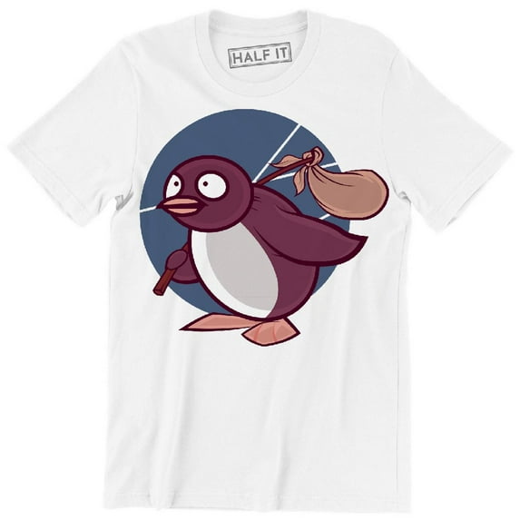 Funny Penguin Carrying Traveling Bag Graphic Design Men's T-Shirt