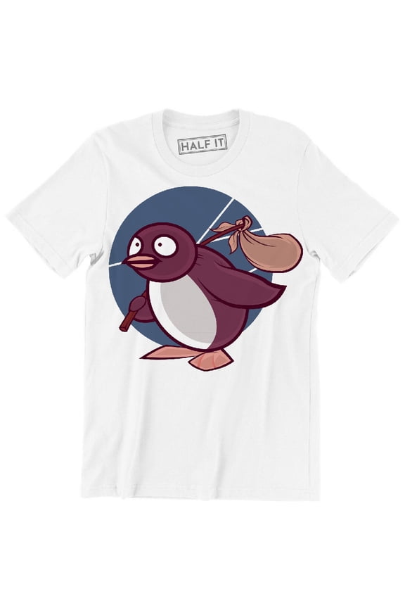 Funny Penguin Carrying Traveling Bag Graphic Design Men's T-Shirt