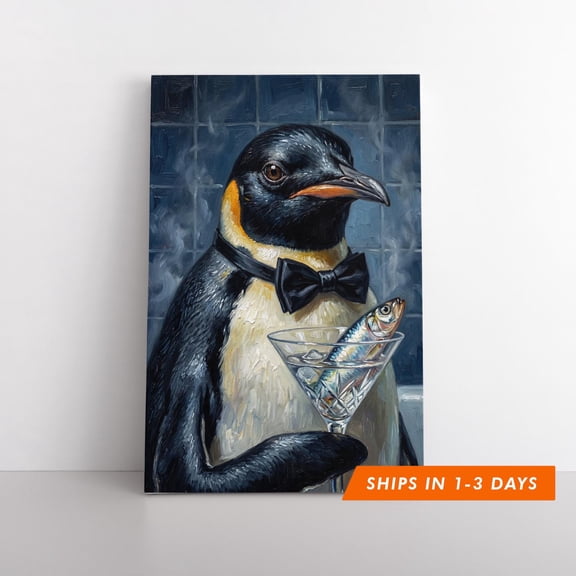 Funny Penguin Poster Vintage Style Wall Decor Physical Poster Home Wall Art, Poster Only