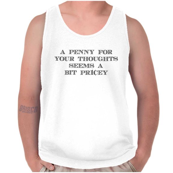 Funny Penny For Your Thoughts Joke Plus Size Graphic Tank Top Brisco Brands 2X