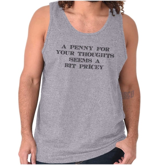Funny Penny For Your Thoughts Joke Plus Size Graphic Tank Top Brisco Brands 3X