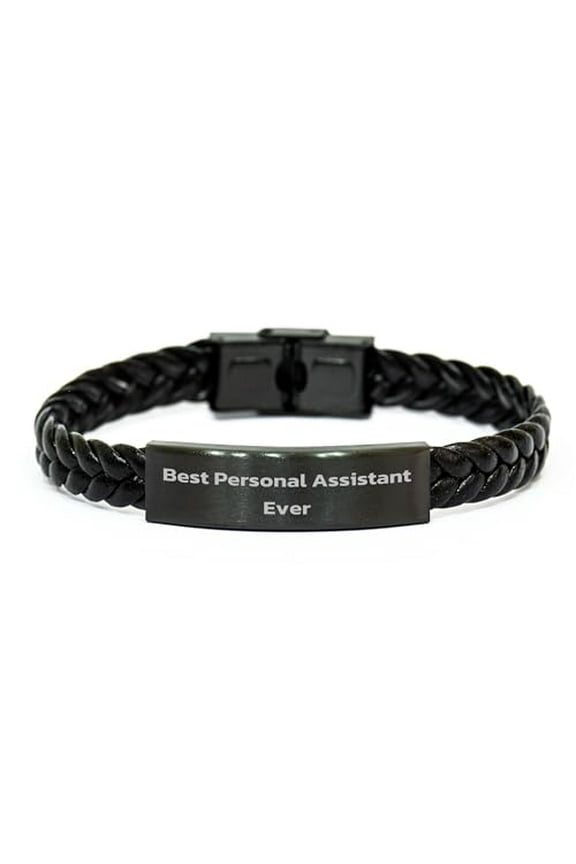 Funny Personal Assistant Gift Ideas for Him - Best Personal Assistant Ever Braided Leather Bracelet for Men - Father's Day Unique Gifts from Men to Personal Assistants, Coworkers, or Family Members