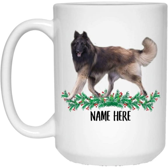 Funny Personalized Text Gifts Belgian Teruven Fawn Black Custom Name Christmas 2022 Gifts White Coffee Mug White 15oz