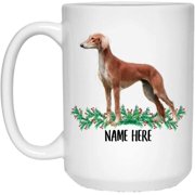 Funny Personalized Text Gifts Saluki Red Custom Name Christmas 2022 Gifts White Coffee Mug White 15oz