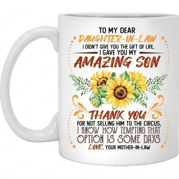 Funny Personalized To My Daughter-In-Law Sunflower Mug