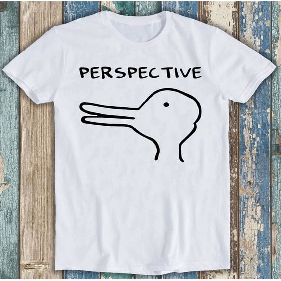 Funny Perspective Rabbit Duck Bunny Optical Illusion Graphic Unisex T-Shirt