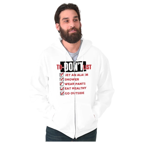Funny Pessimist To Don't List Lazy Zip Up Hoodie Men's Women's Brisco Brands X