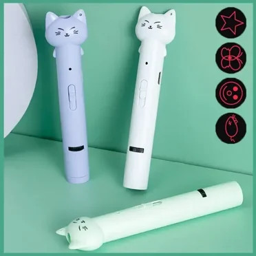 Funny Pet Cat Pen Laser Multifunction USB Multi-pattern Projection Three-in-one Laser Toy Feather Stick Animal Toys
