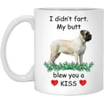 thumbnail image 1 of Funny Pet Lover Gifts English Mastiff Champange Blew You A Kiss Christmas 2022 Gifts White Coffee Mug White 11oz, 1 of 5