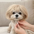 thumbnail image 1 of Funny Pet Wig Costume Hairpiece, Adjustable Short Bob Dog Wig for Small Dogs and Cats, Cosplay Dress Up Hair Accessories for Halloween Christmas Party, 1 of 4